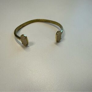 Kendra Scott Gold Plated Bracelet Drusy Bangle Slightly Bent